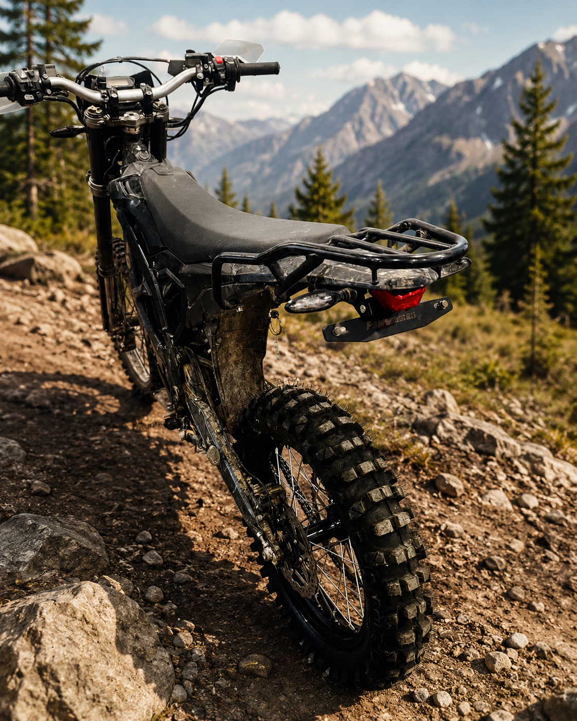 Ultra Bee rear rack three-quarter view